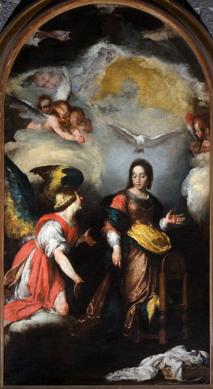 Den allra heligaste inkarnationen (obefläckad befruktning), altartavla av Bernardo Strozzi