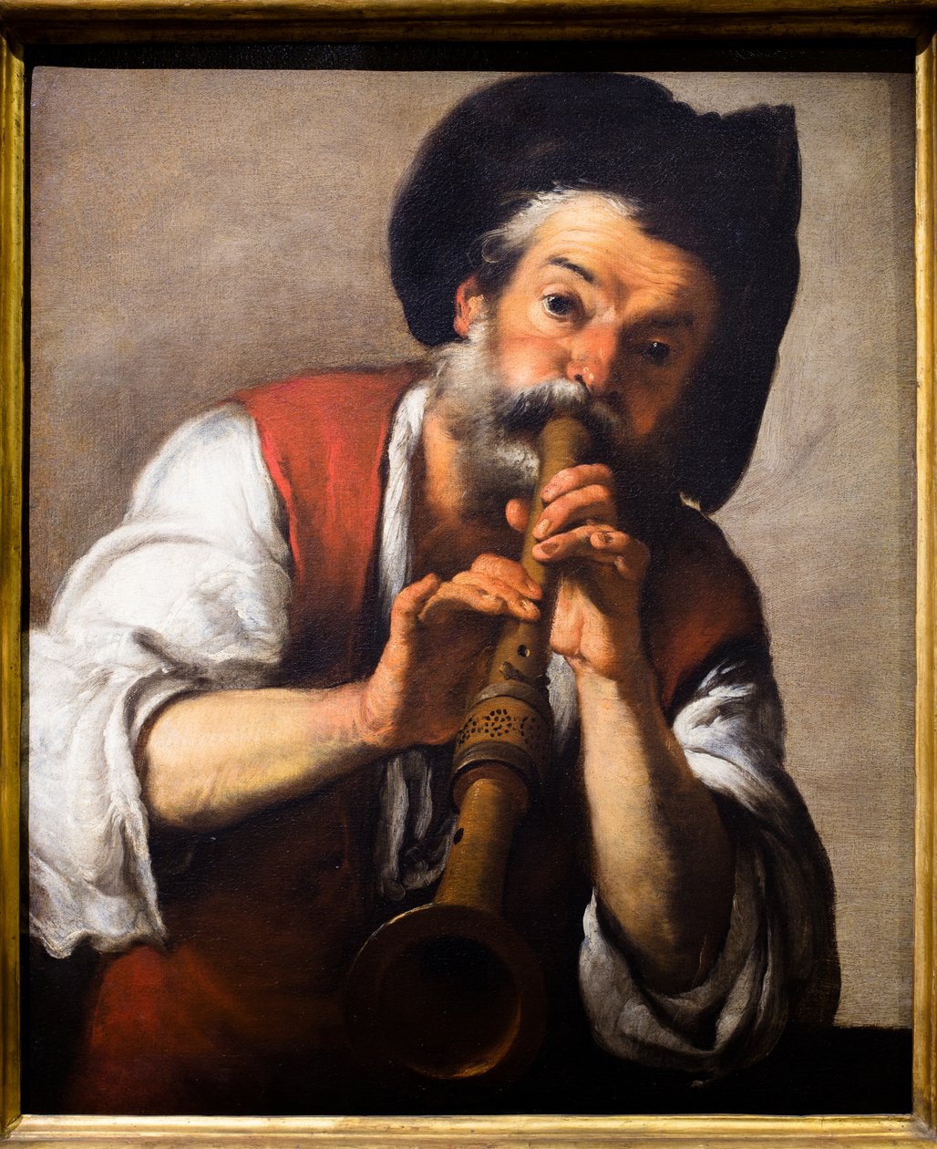 Flöjtspelaren, ca 1624-1625 (olja på duk) av Bernardo Strozzi
