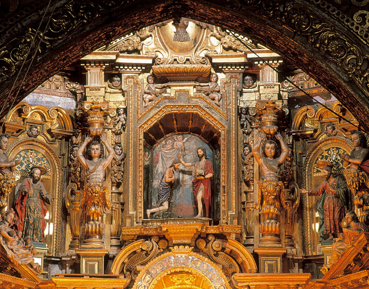 Altartavla av kyrkan i San Francisco, Quito, Pichincha, Ecuador av Bernardo de Legarda