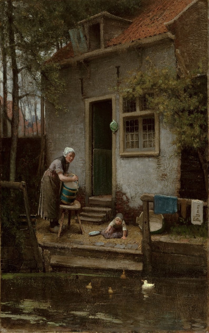 Utfodring av ankorna av Bernardus Johannes Blommers or Bloomers
