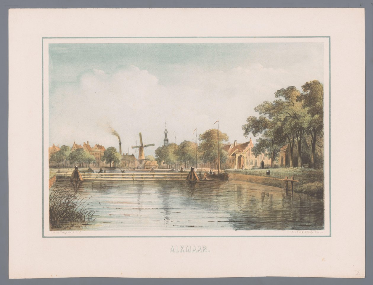 Stadsbild i Alkmaar Alkmaar (serietitel på objekt) av Bernardus Gerardus ten Berge
