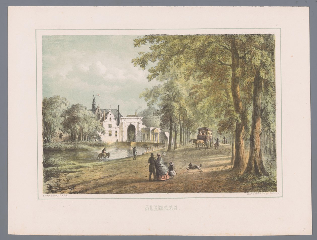 Stadsbild i Alkmaar Alkmaar (serietitel på objekt) av Bernardus Gerardus ten Berge