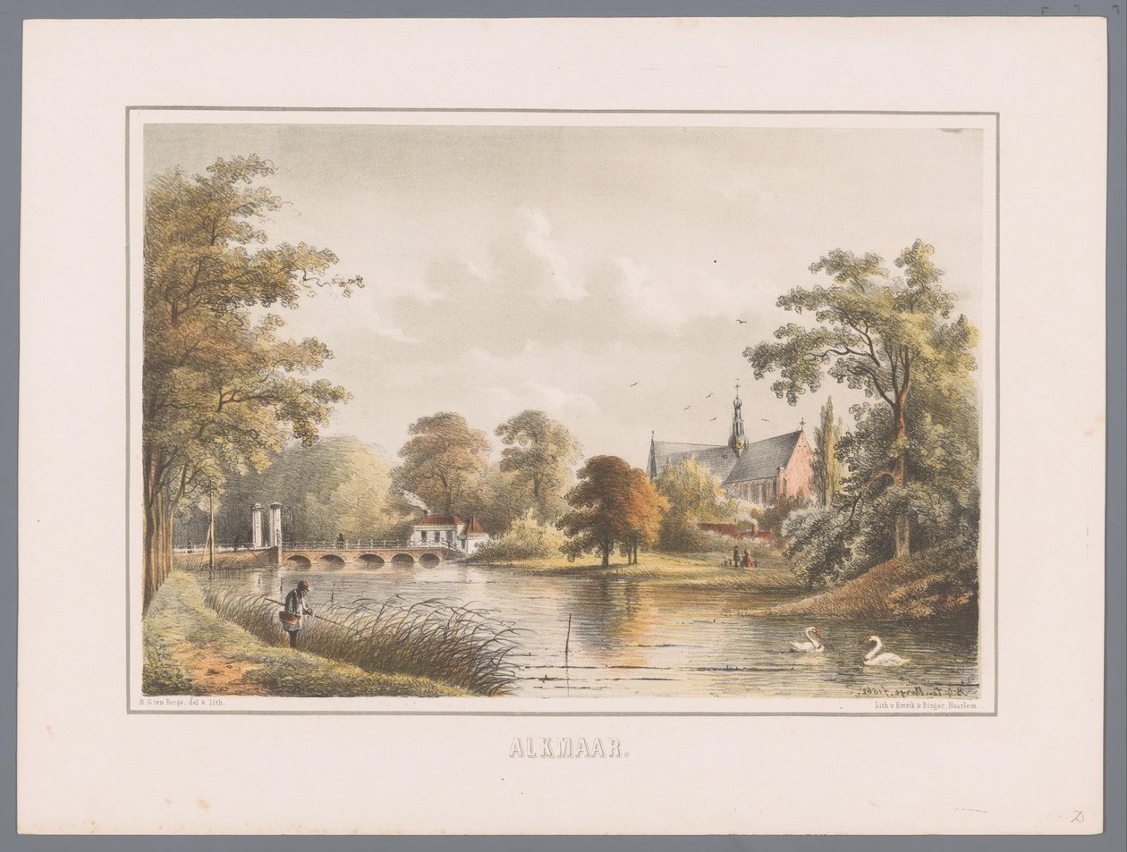 Stadsbild i Alkmaar Alkmaar (serietitel på objekt) av Bernardus Gerardus ten Berge