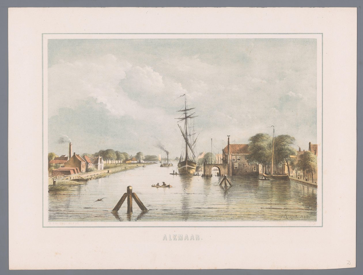 Stadsbild i Alkmaar Alkmaar (serietitel på objekt) av Bernardus Gerardus ten Berge
