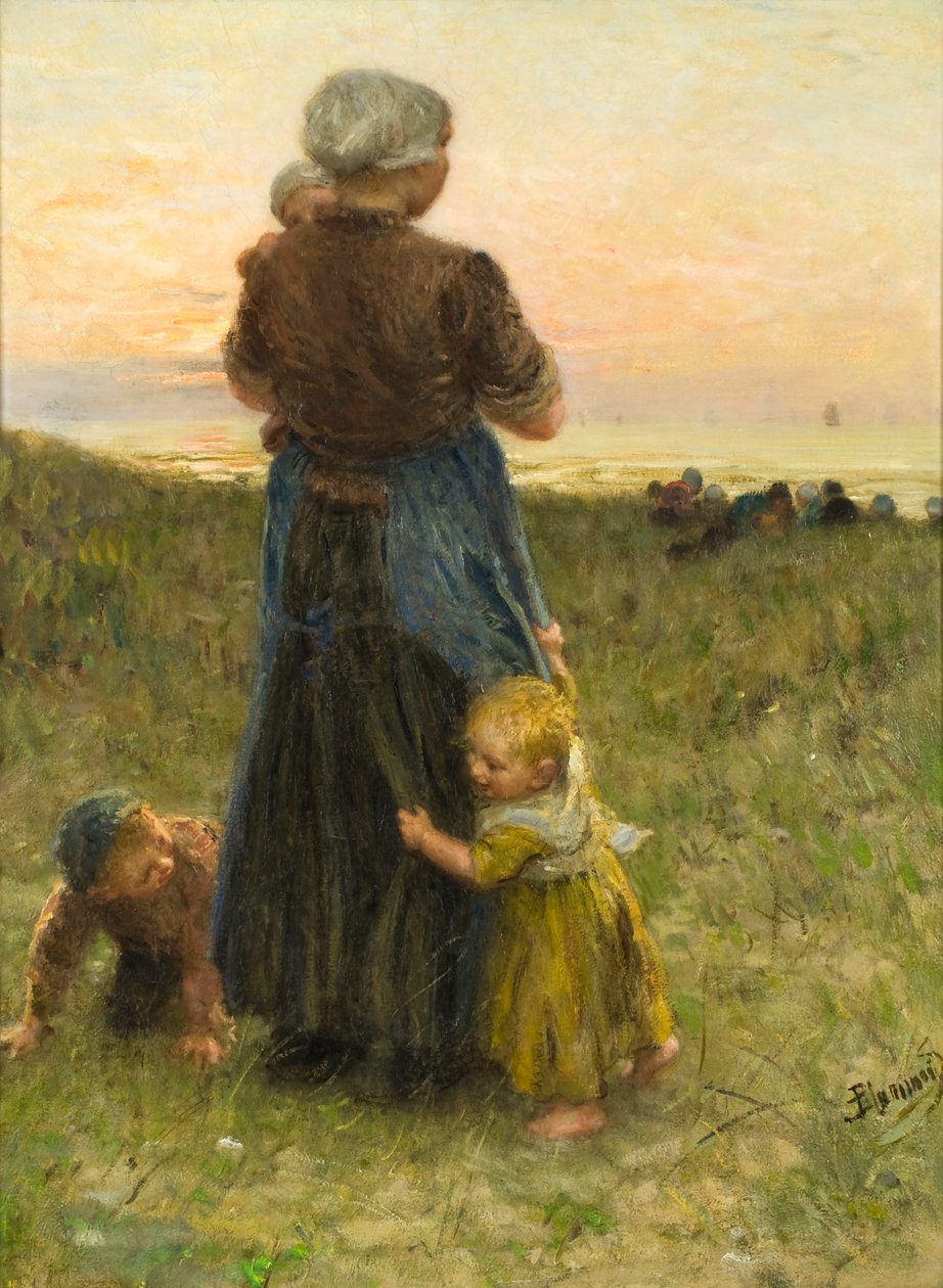 Peek-A-Boo (olja på duk) av Bernardus Johannes Blommers or Bloomers