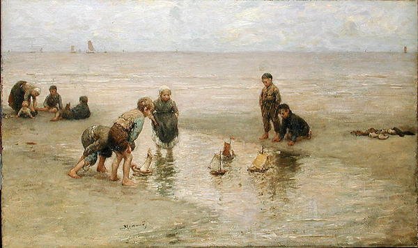 Regatta (olja på duk) av Bernardus Johannes Blommers or Bloomers