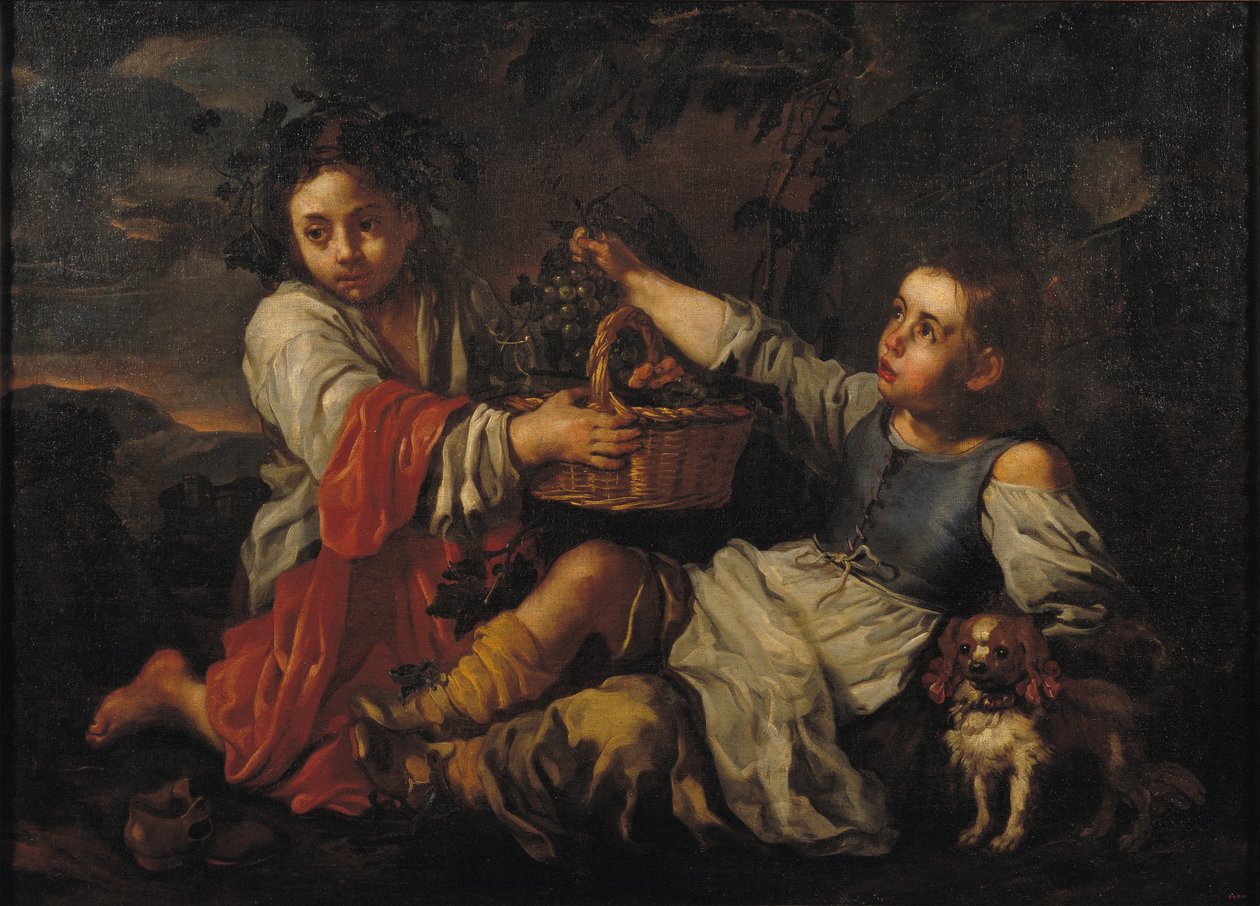 Children with Grapes  av Bernhard Keil