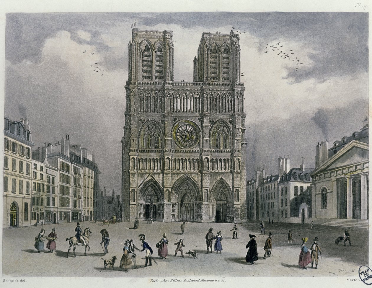 Notre-Dame-katedralen, 1832 av Bernhard Schmidt