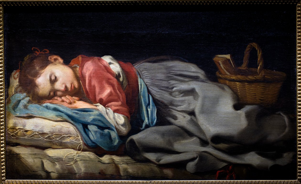 Sovande flicka av Bernhard (fl.1624-87) Keil