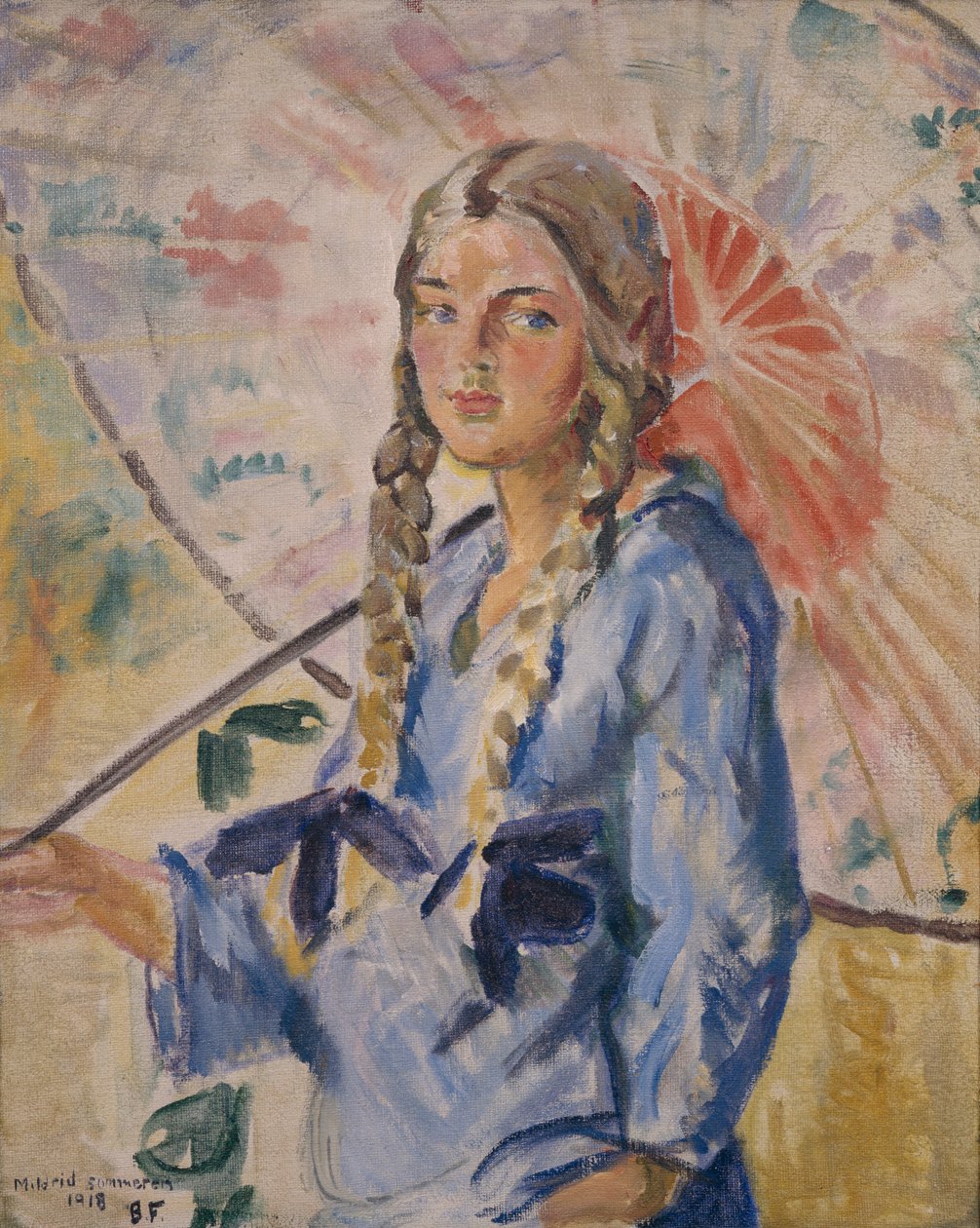Mildred med parasoll av Bernhard Dorotheus Folkestad