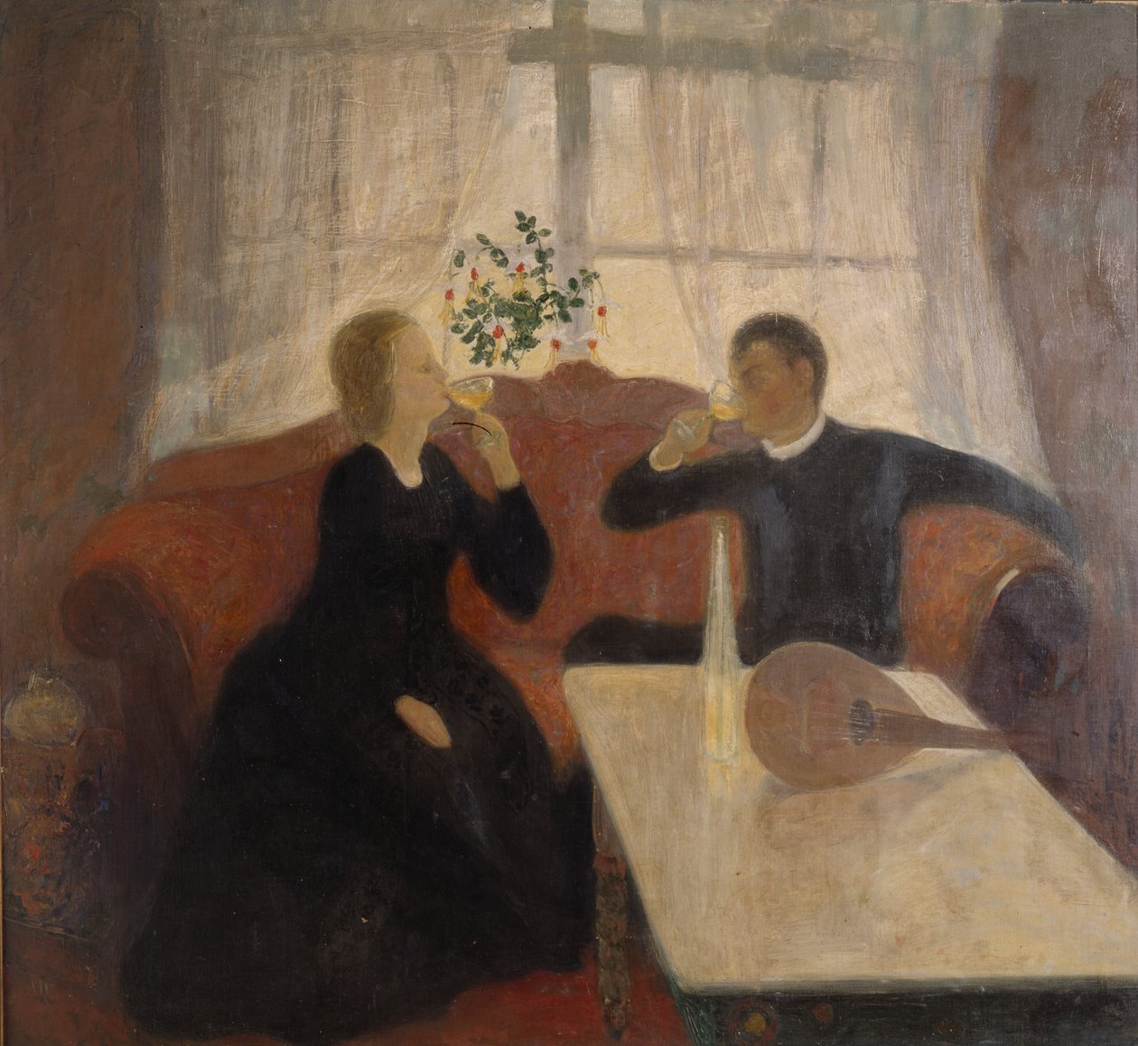 Förlovningen (olja på duk) av Bernhard Dorotheus Folkestad