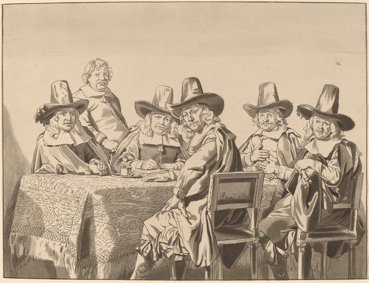 Directors of the Orphan Asylum of Haarlem, 1777, publicerad 1786. av Bernhard Schreuder