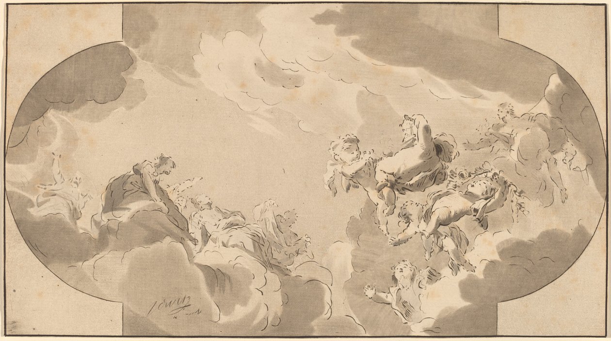 Takdekoration av Bernhard Schreuder after Jacob de Wit