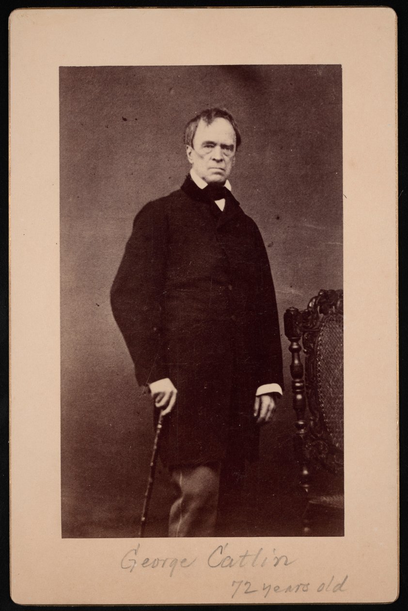 Porträtt av George Catlin 1796-1872, cirka 1867. av Bernheim