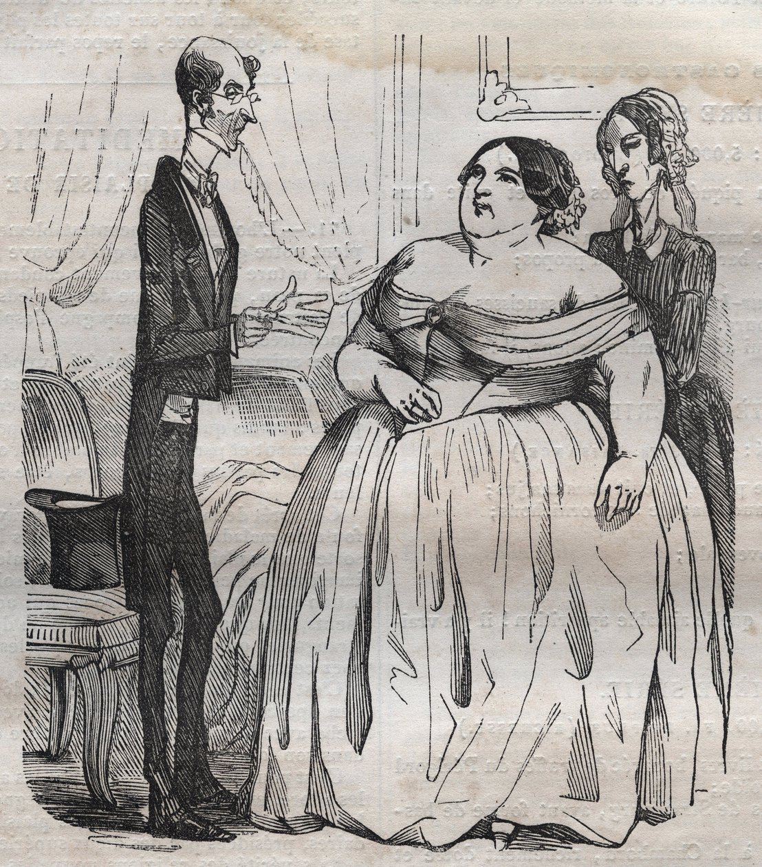 Gourmander - fetma och mager - gravyr i "La Physiologie du gout"" av Jean Anthelme Brillat Savarin (Brillat-Savarin) av Bertall