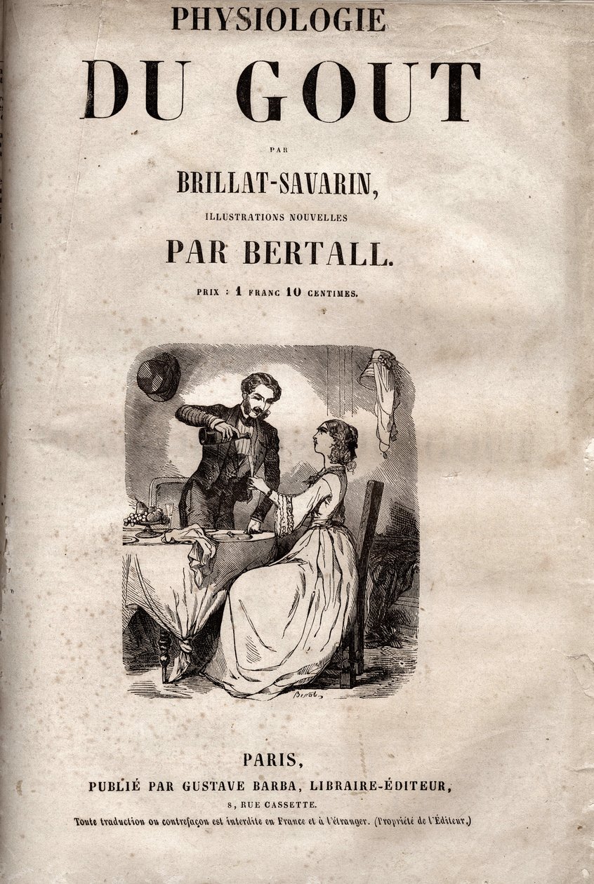 Titelsida för "Smakens fysiologi" av Brillat Savarin - Titelsida för "La Physiologie du gout" av Jean Anthelme Brillat Savarin (Brillat-Savarin av Bertall