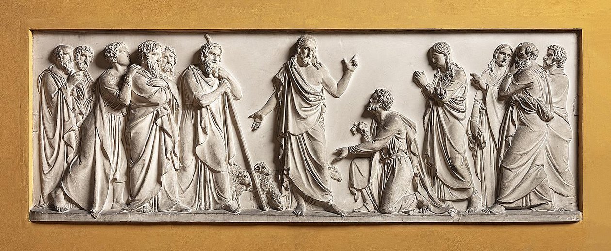 Kristus överlämnar ledningen av kyrkan till Sankt Petrus av Bertel Thorvaldsen