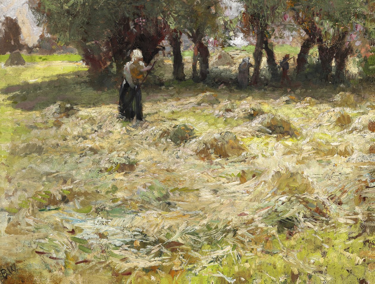 Höet vänds av Bertha Wegmann