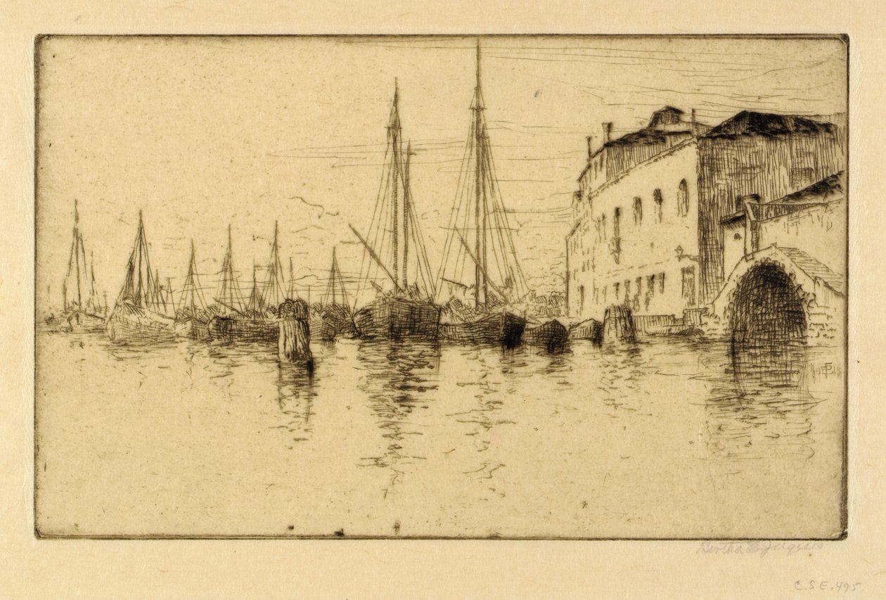 Längs Giudecca, Venedig av Bertha E. Jaques
