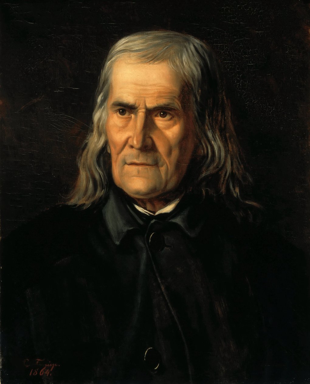 Porträtt av Friedrich Rueckert 1788-1866, 1864. av Bertha Froriep