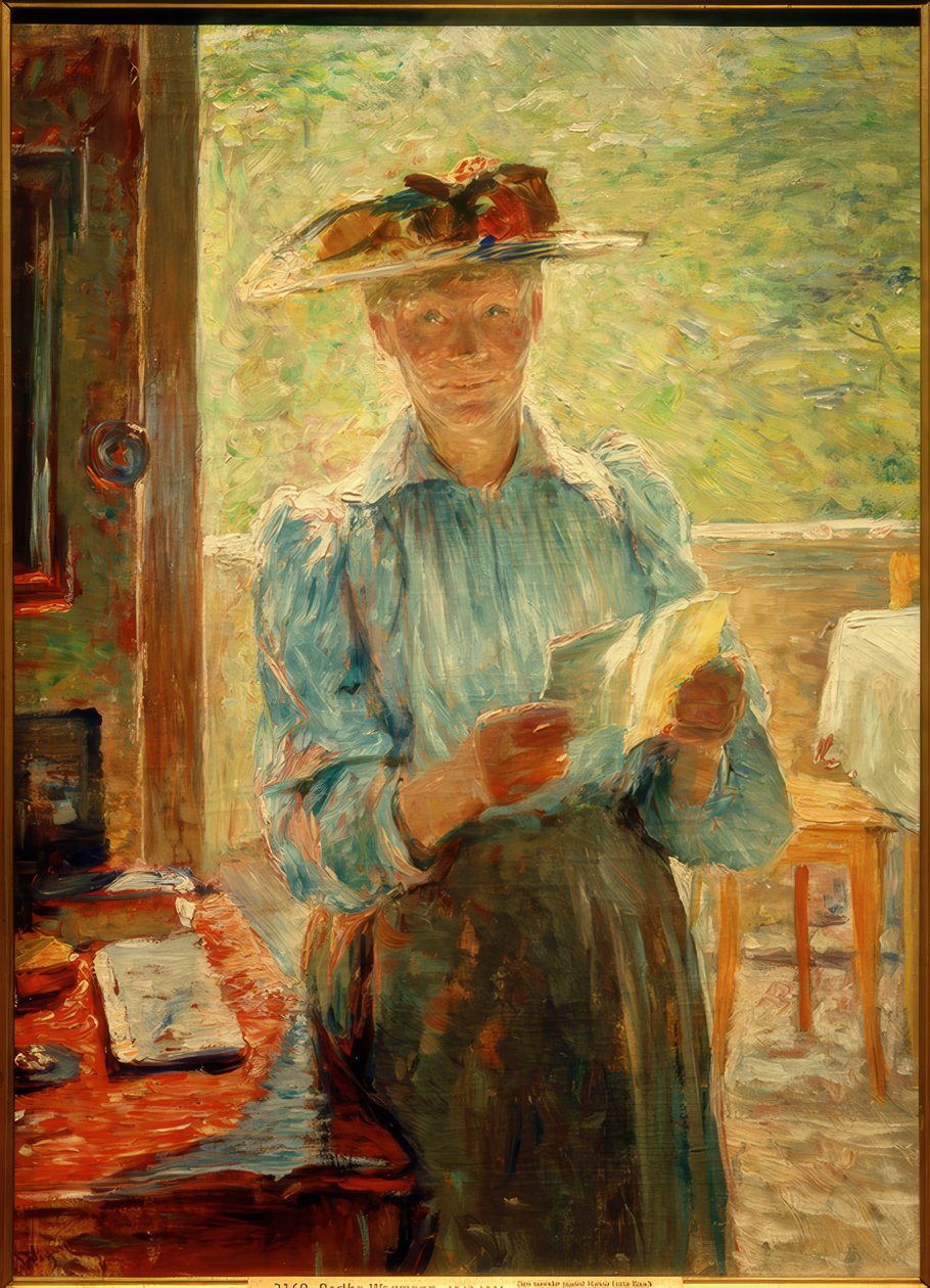 Porträtt av den svenska pianisten Hanna Lucia Bauck av Bertha Wegmann