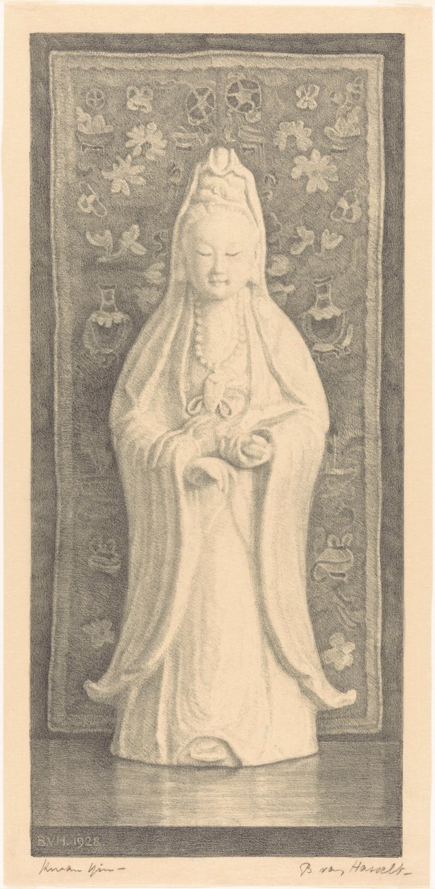 Kwan Yin (originaltitel på objekt) av Bertha van Hasselt (signed by artist)