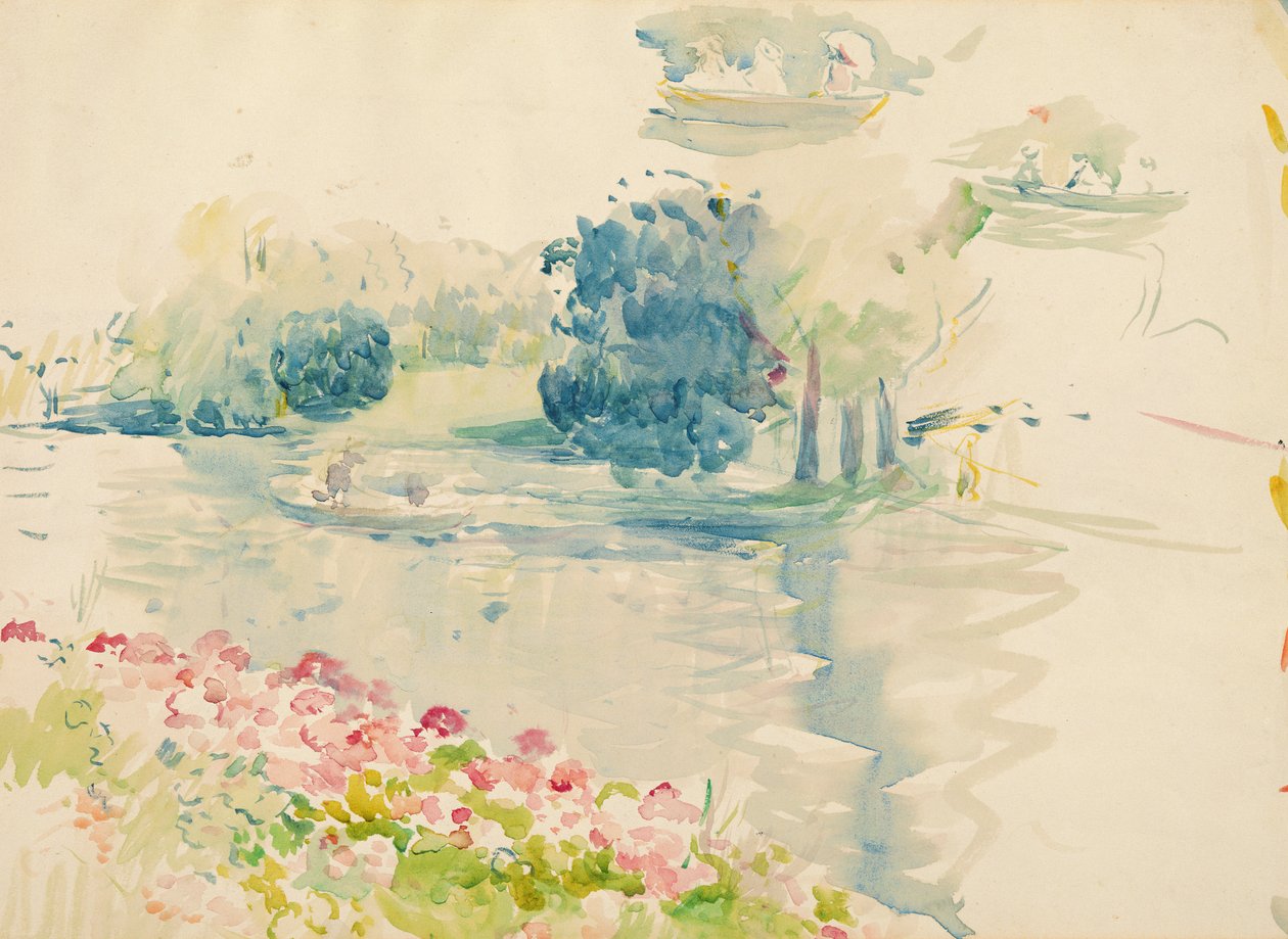 Pelargoner vid sjön, 1893 av Berthe Morisot