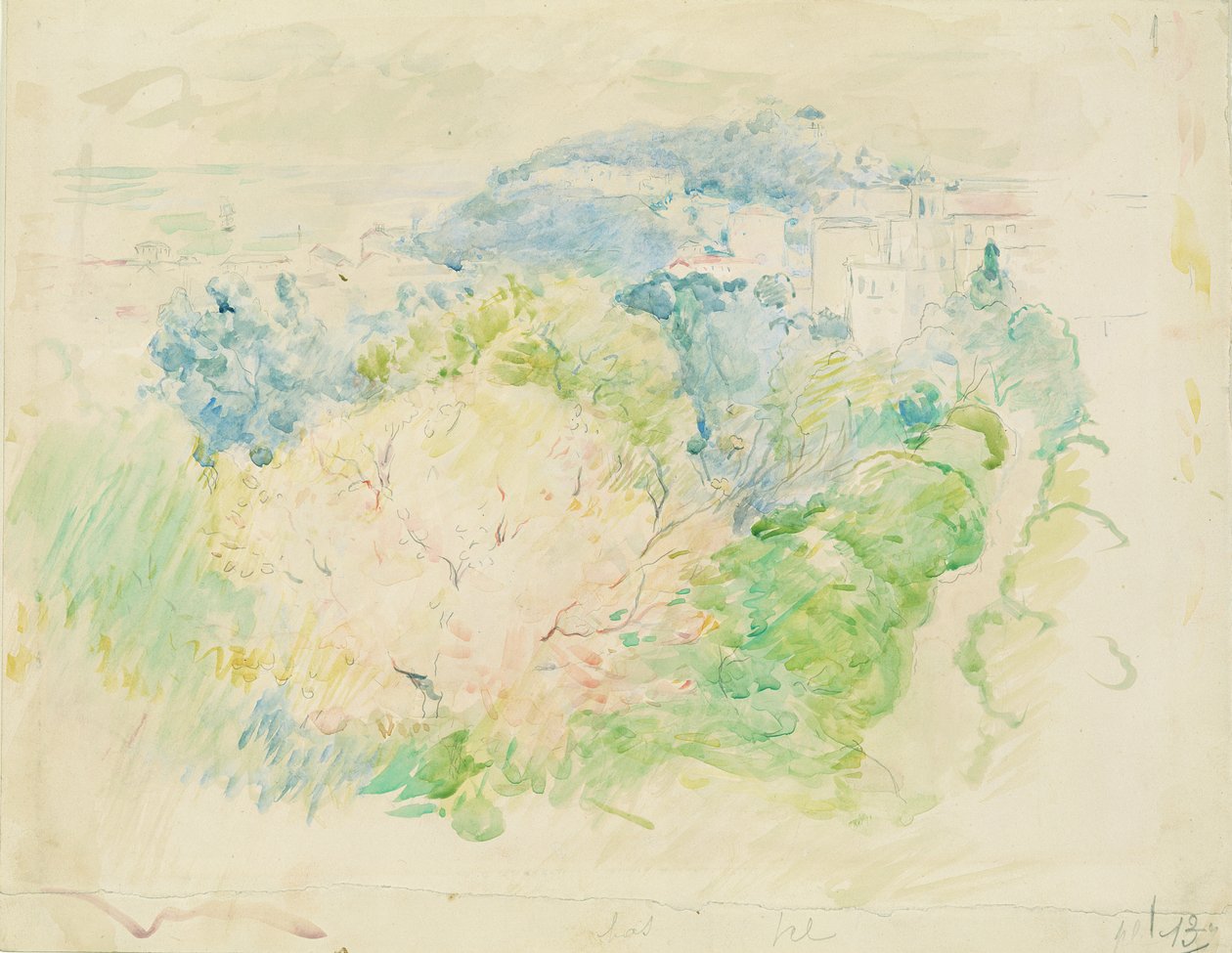 Berg med slott, 1888 av Berthe Morisot
