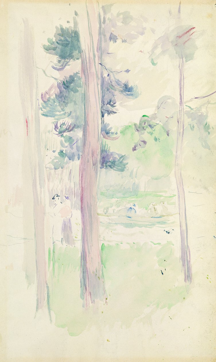 Tallar vid sjön, 1893 av Berthe Morisot