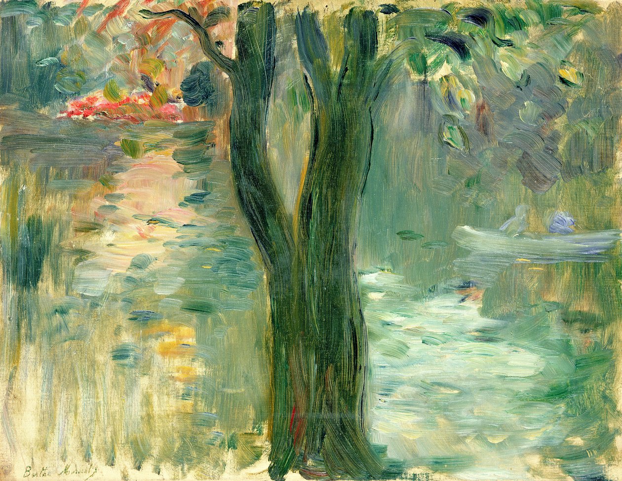 Solnedgång över sjön, Bois de Boulogne, 1894 av Berthe Morisot
