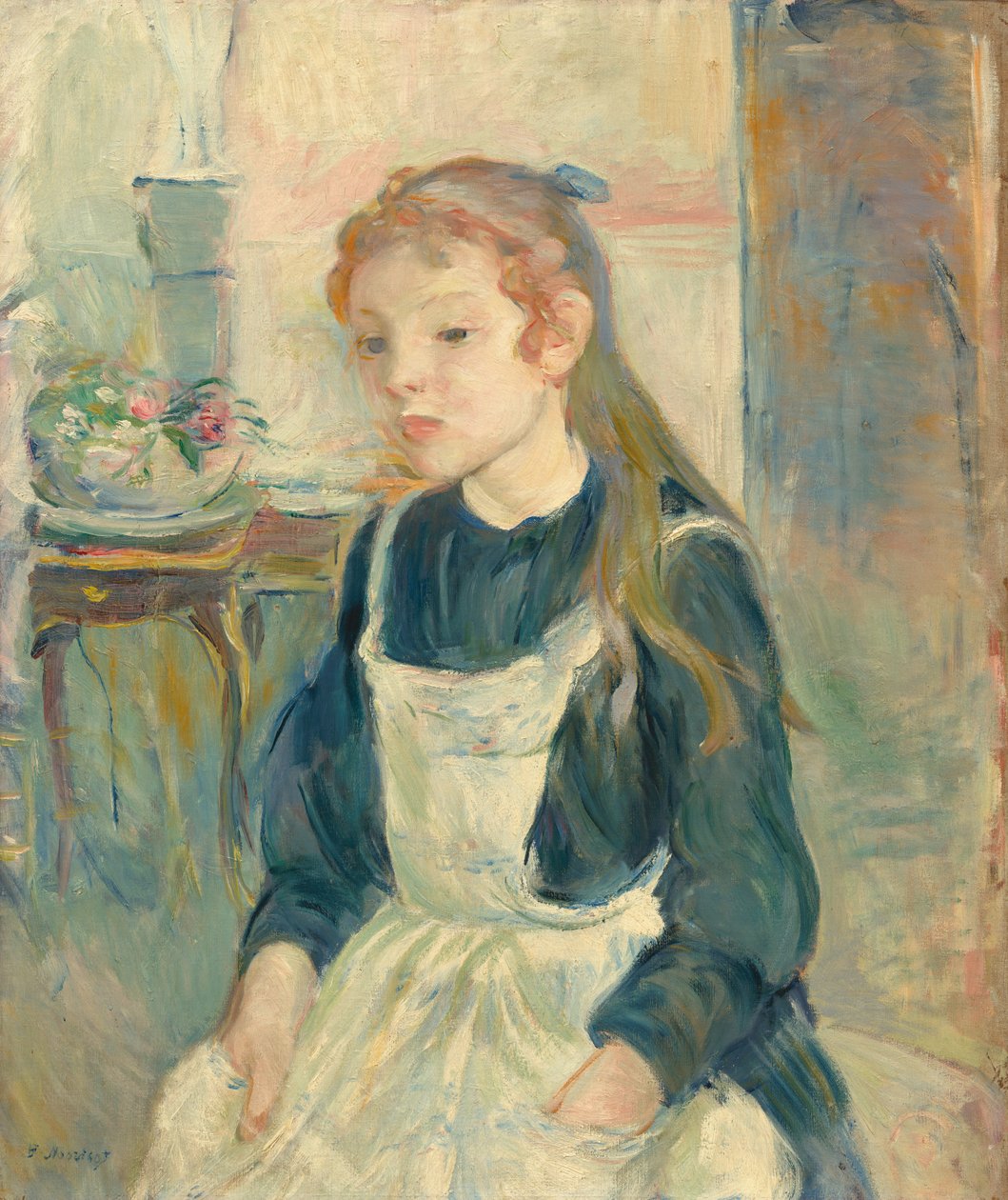 Ung flicka med ett förkläde av Berthe Morisot