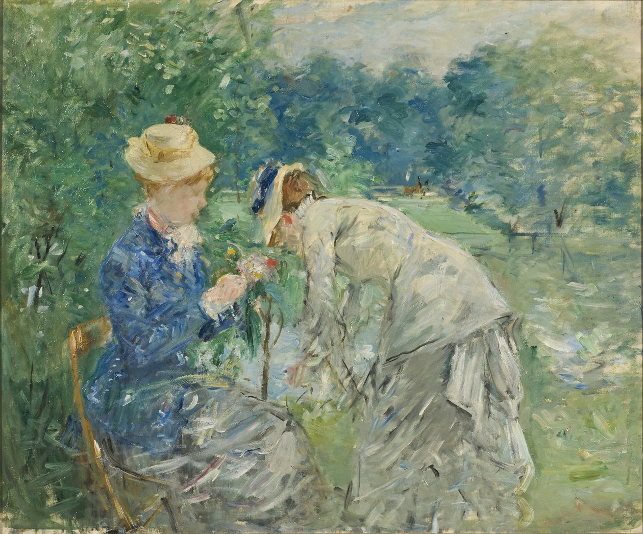 Au bois de Boulogne - I Bois de Boulogne, av Morisot, Berthe (1841-1895). Olja på duk, före 1880. Mått: 61x73,5 cm. Nationalmuseum Stockholm av Berthe Morisot