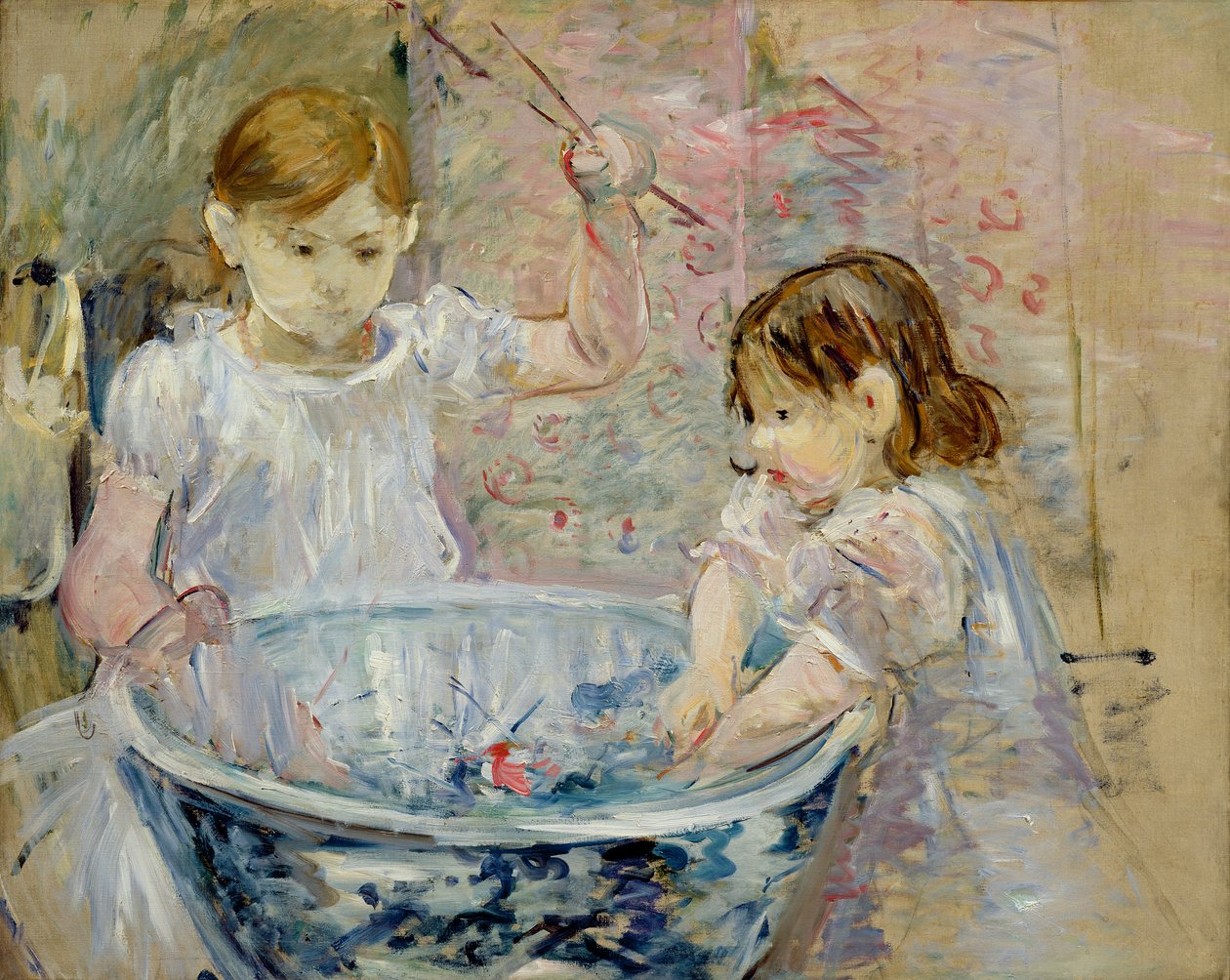 Barn vid bassängen, 1886 av Berthe Morisot