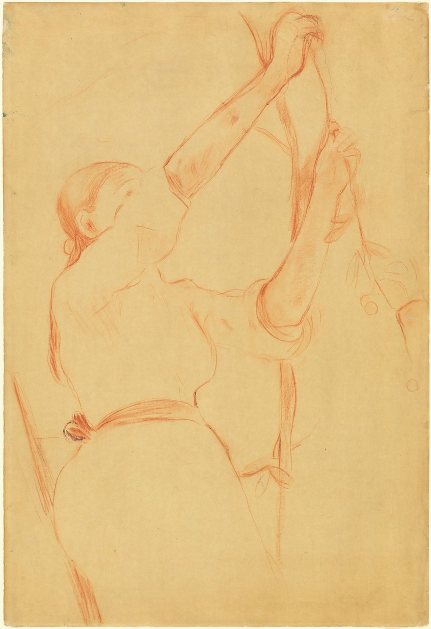Flickan plockar körsbär, 1891. av Berthe Morisot