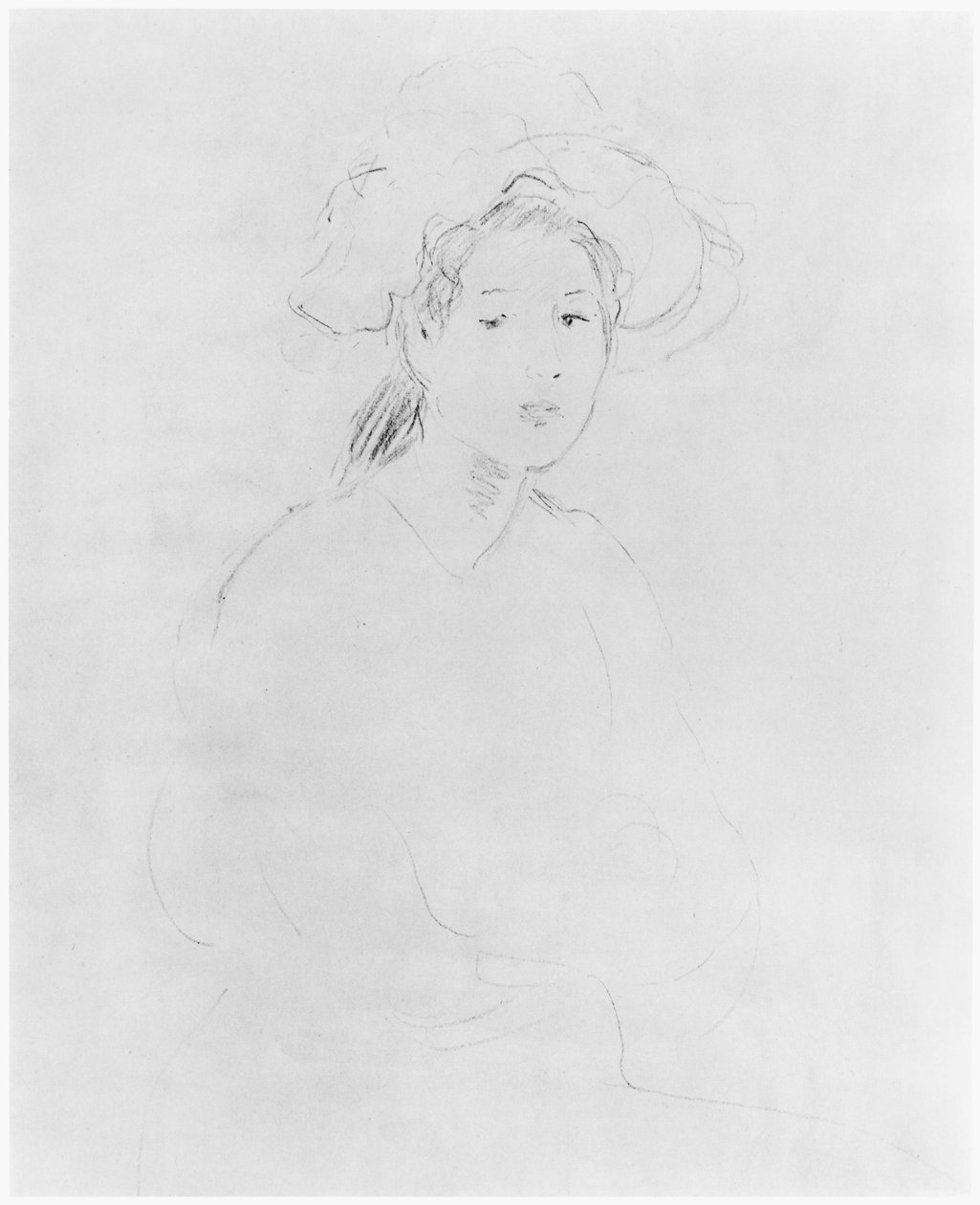 Chef för en kvinna (Verso) (se 383972 Recto) 1893 av Berthe Morisot