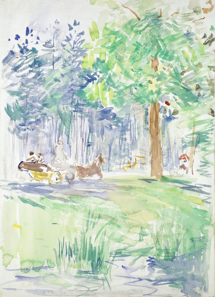 Häst och vagn på en skogsväg, efter 1883 av Berthe Morisot