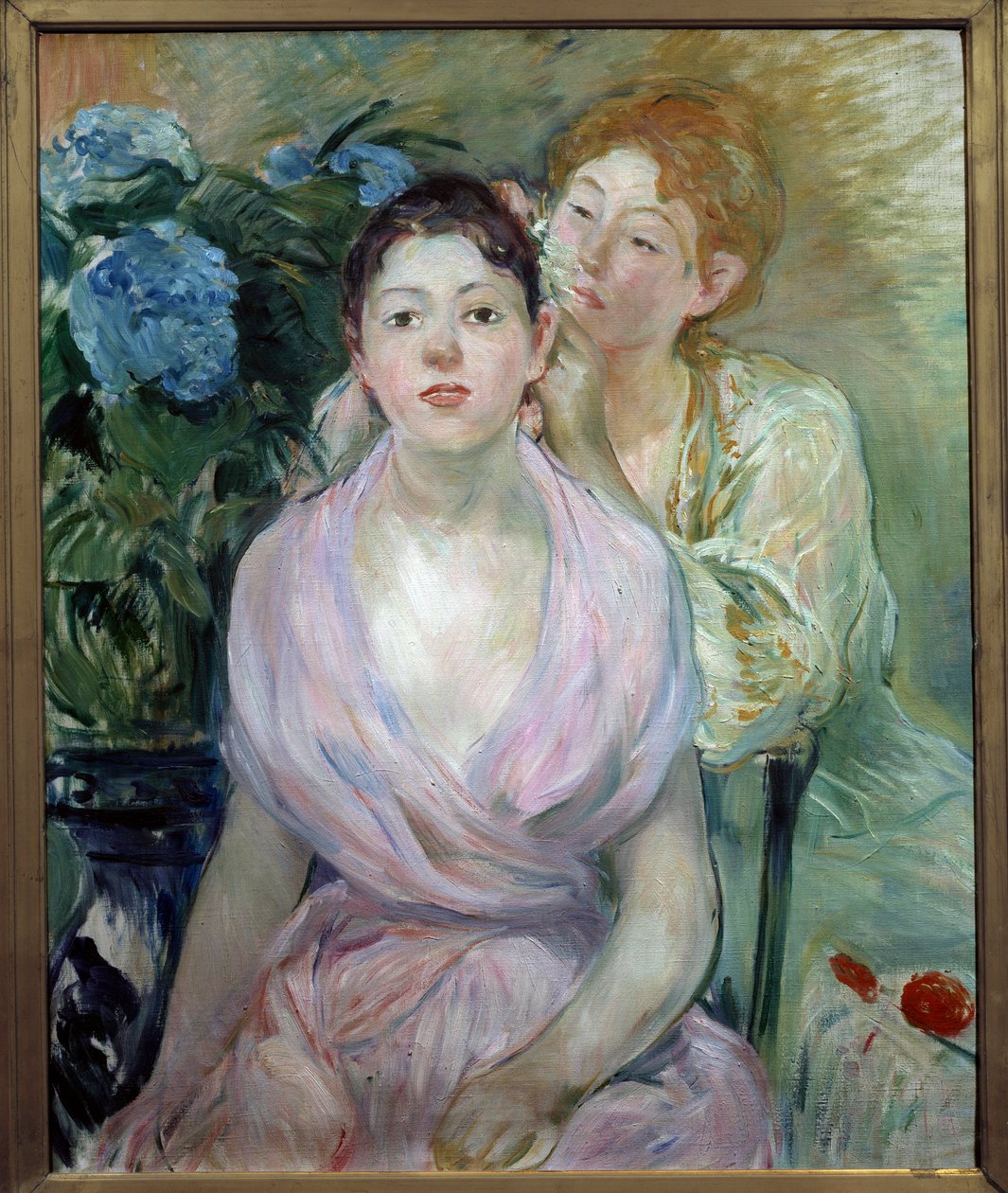 Hortensia eller båda systrarna. Målning av Berthe Morisot (1841-1895) av Berthe Morisot