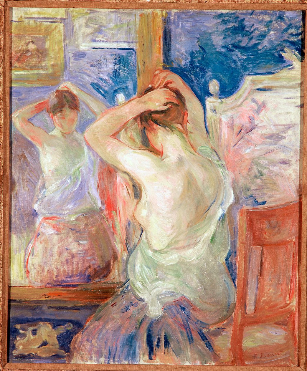 Framför spegeln av Berthe Morisot
