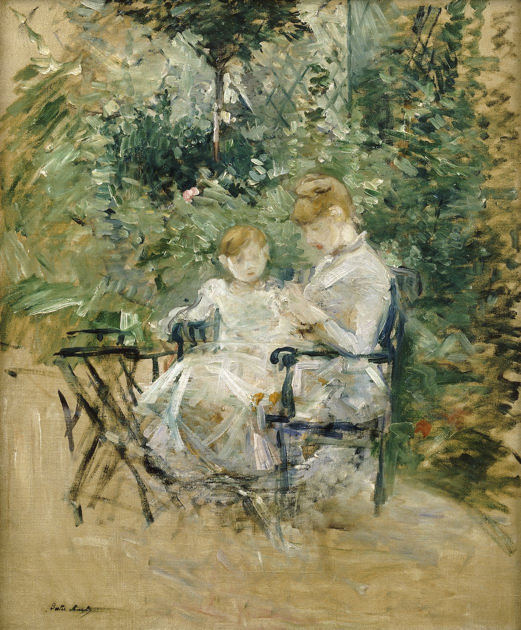 I trädgården; I trädgården, c.1885 av Berthe Morisot