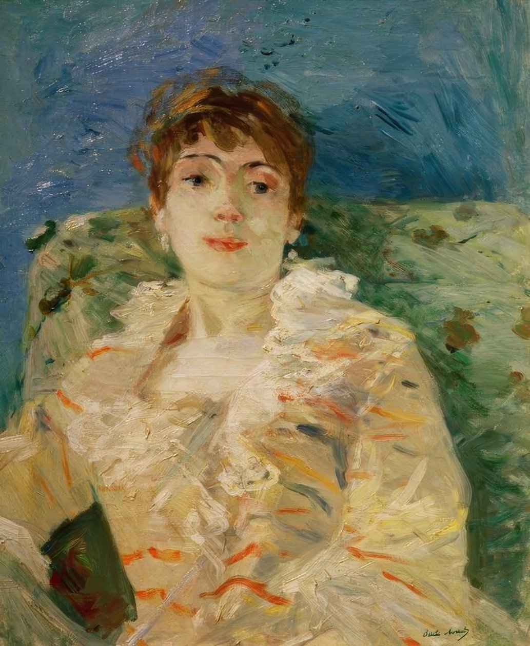 Ung kvinna vid soffan av Berthe Morisot