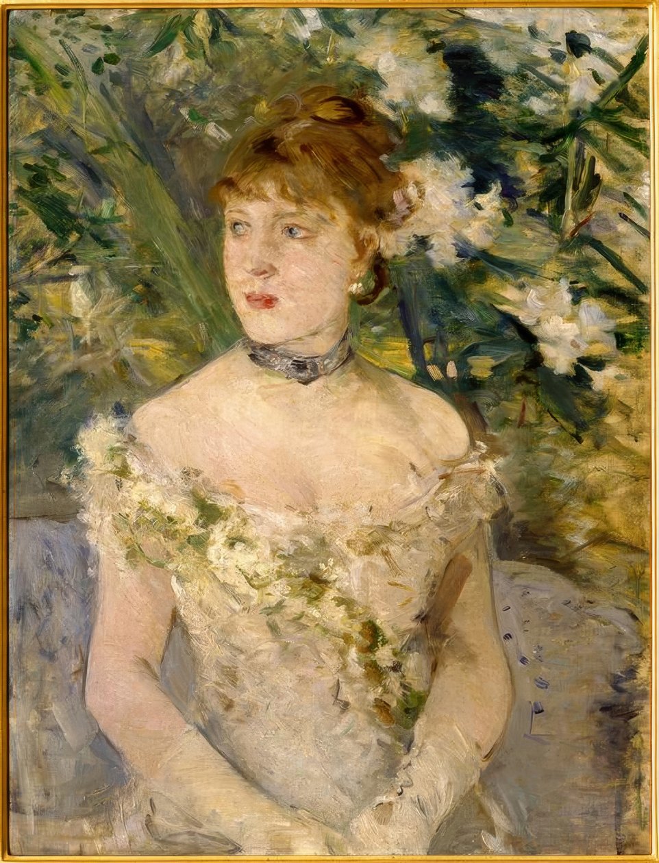 Ung kvinna i balklänning av Berthe Morisot