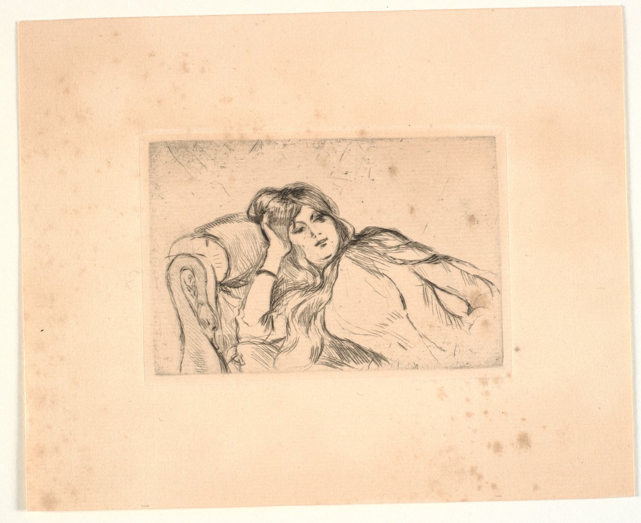 Kvinna liggande på en soffa (Jeanne-Marie) av Berthe Morisot