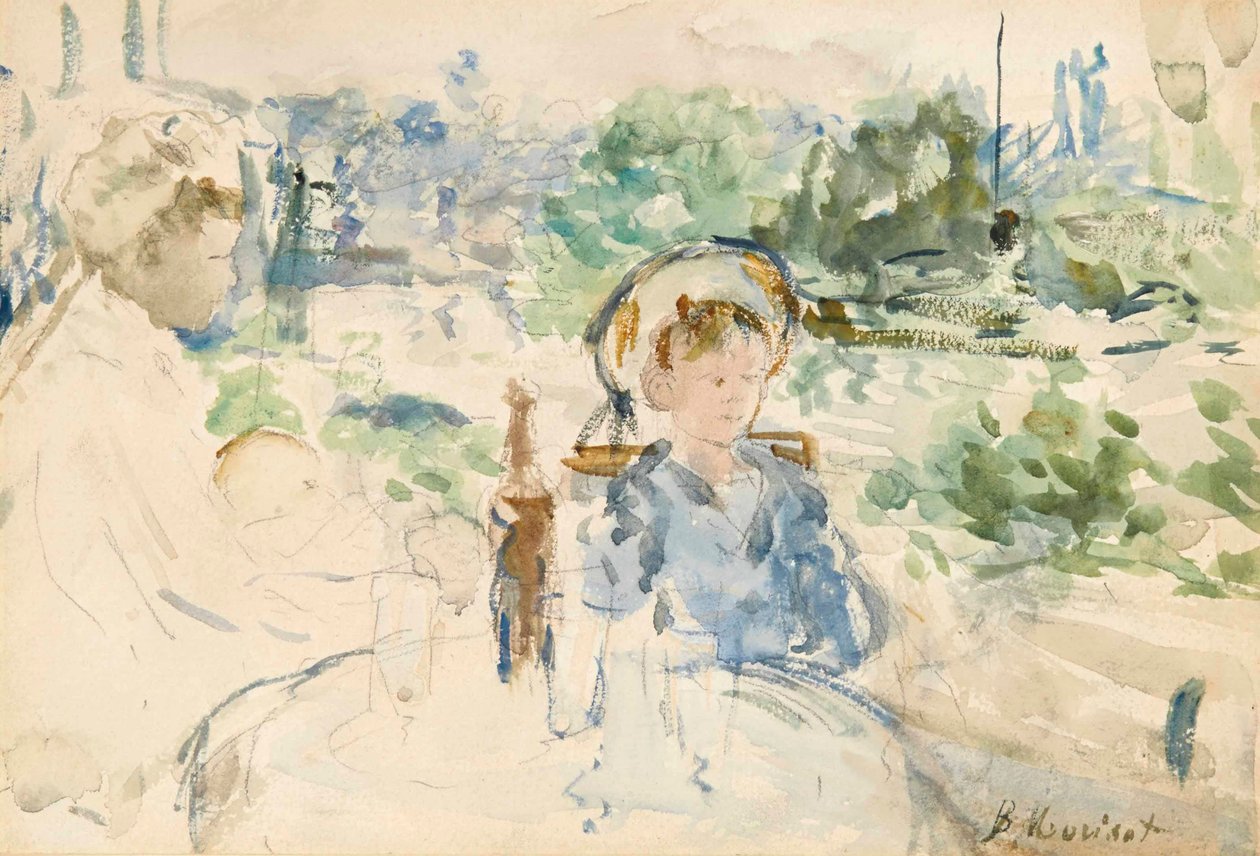 Lunch på landet, 1879 av Berthe Morisot