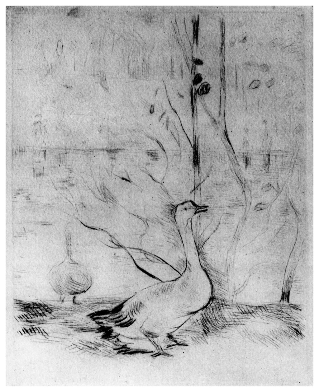 Les Oies, Gässen, c1860-1890 1924 av Berthe Morisot