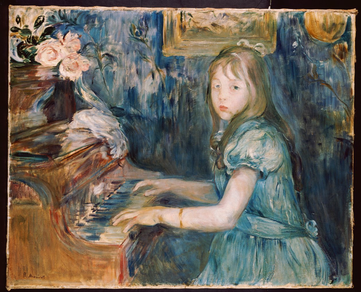 Lucie Leon vid pianot, ca 1892 av Berthe Morisot