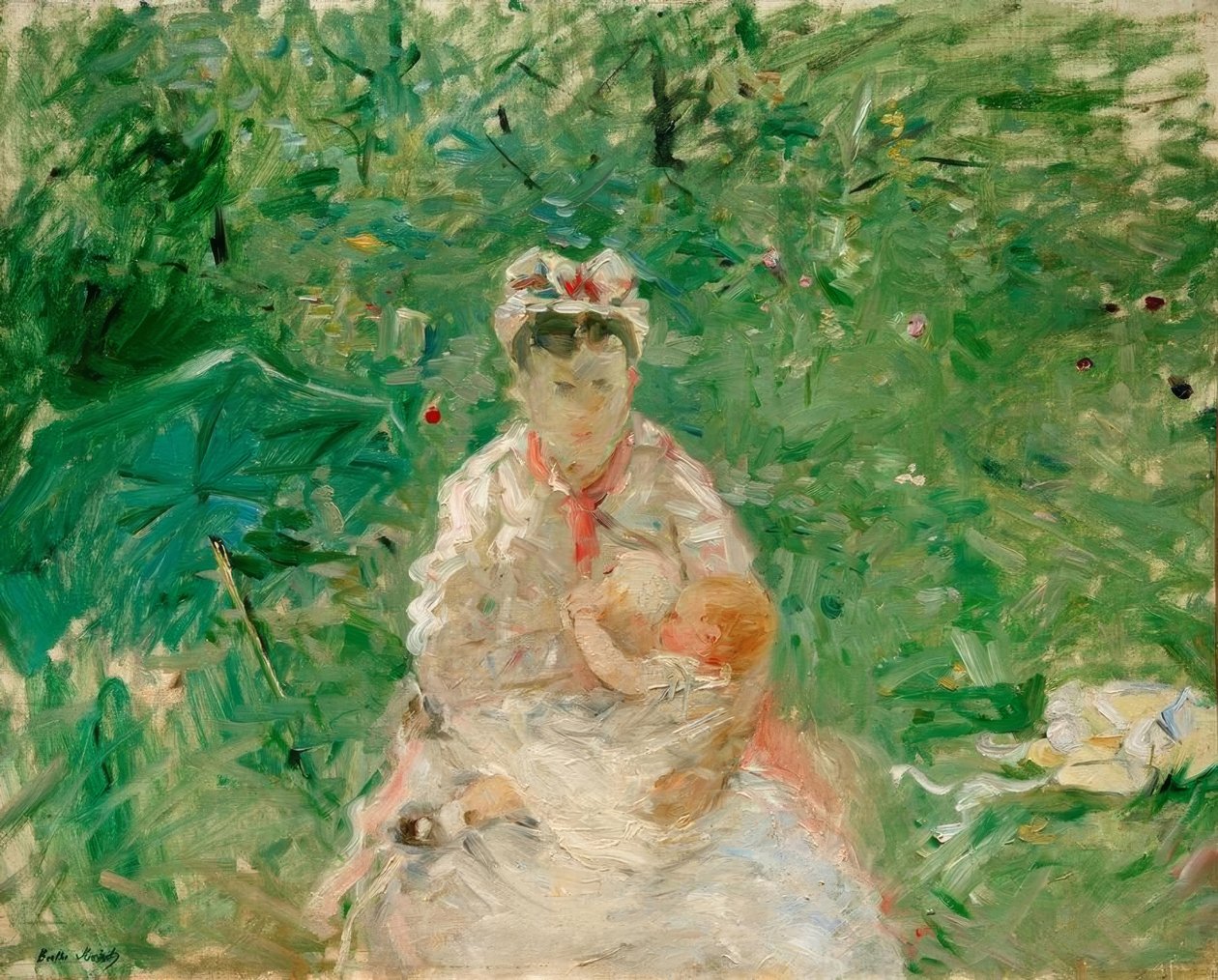 Nanny och baby av Berthe Morisot
