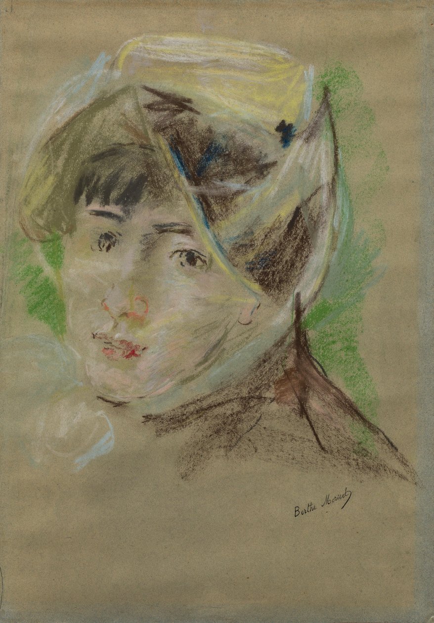 Porträtt av en flicka med slöja (Jeanne Pontillon) av Berthe Morisot