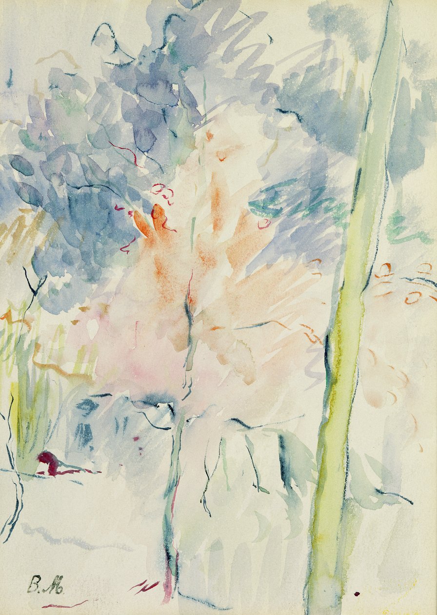 Rött träd i en skog, 1893 av Berthe Morisot