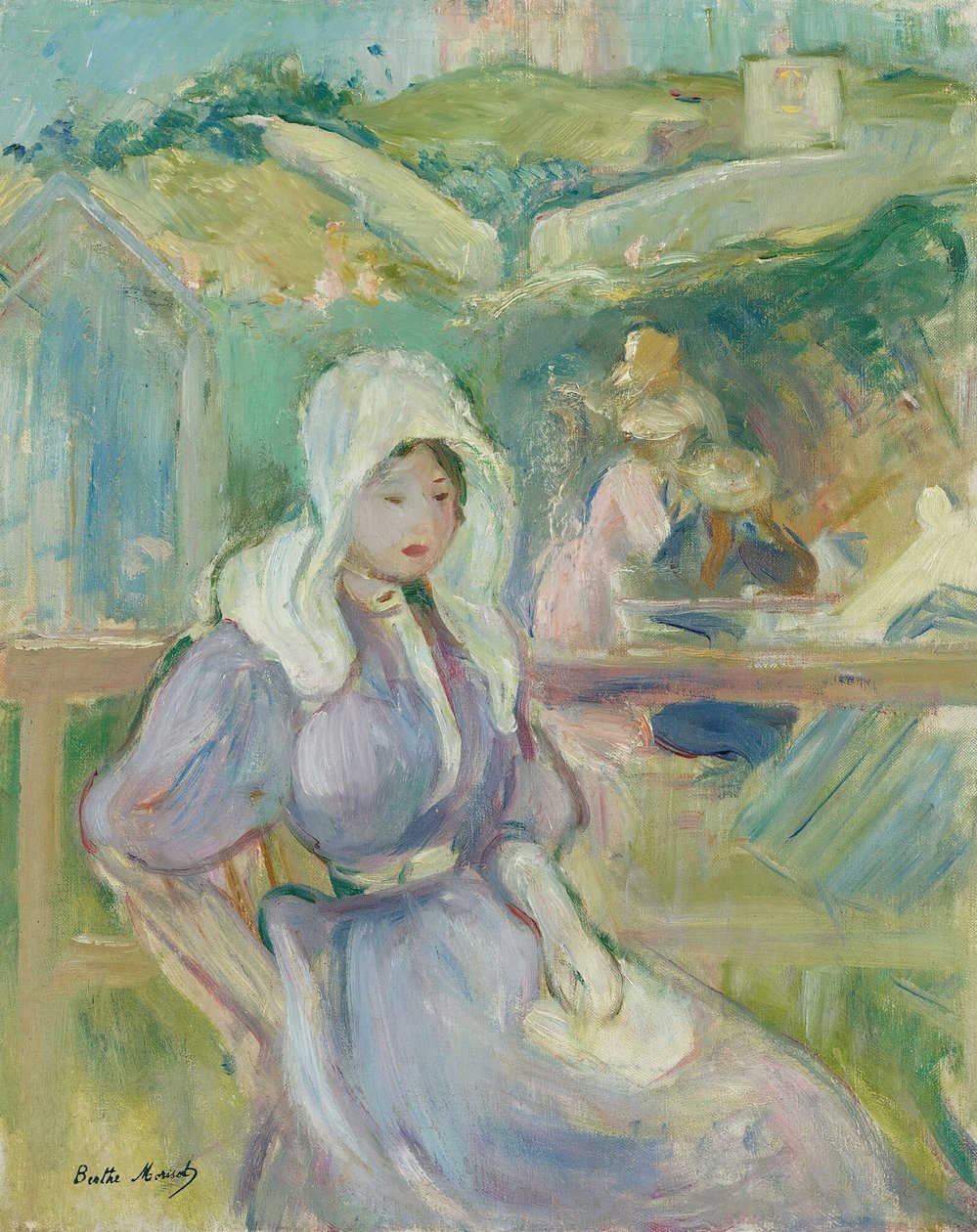 På stranden i Portrieux, 1894. av Berthe Morisot