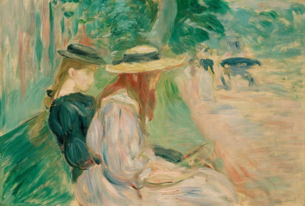 På en bänk i Bois de Boulogne av Berthe Morisot